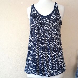 5/$25 Gap women's sl seed print Navy blouse size medium